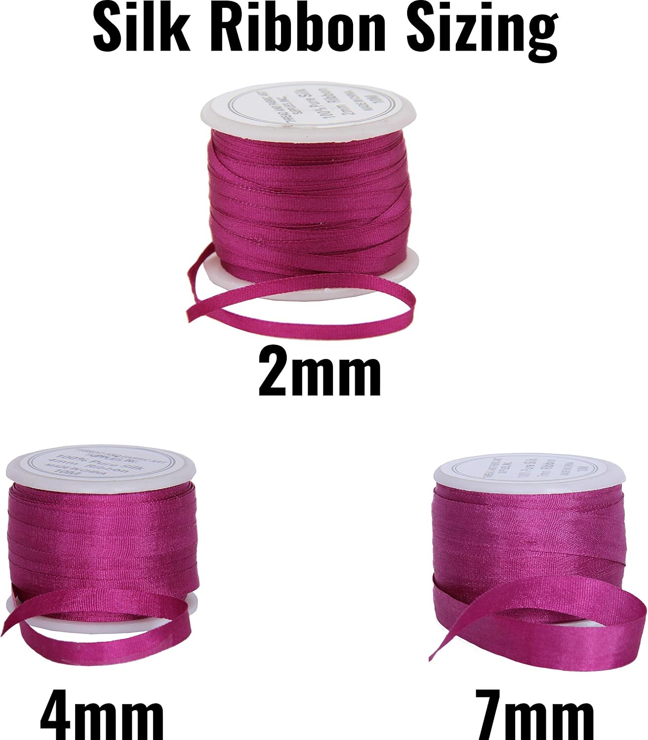 Threadart Pastel Peach 4mm 100% Pure Silk Ribbon - Single Spool | Soft 100% pure silk ribbon on a single spool - perfect for ribbon embroidery, bows, jewelry & fine crafts