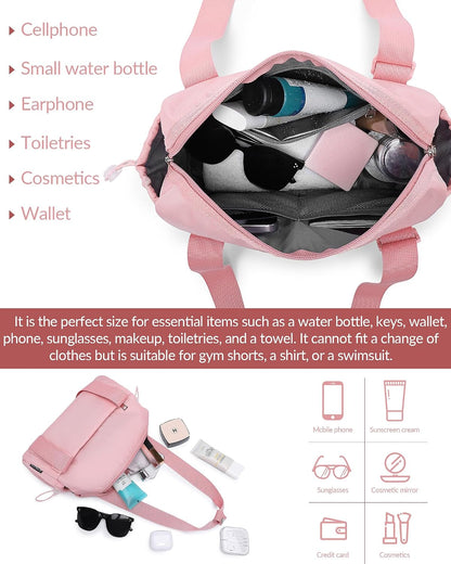 Small Gym Bag for Women Mini Duffle Bag with Wet Compartment, Lightweight Waterproof Cute Tote for Girls Workout Sport Travel