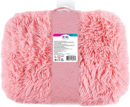3C4G Pink & Gold Deluxe Fur Lap Desk, Take Tech on The Go, Includes a Media Slot that Perfectly Holds Tablets & Phones, for Ages 6 and up by Make It Real