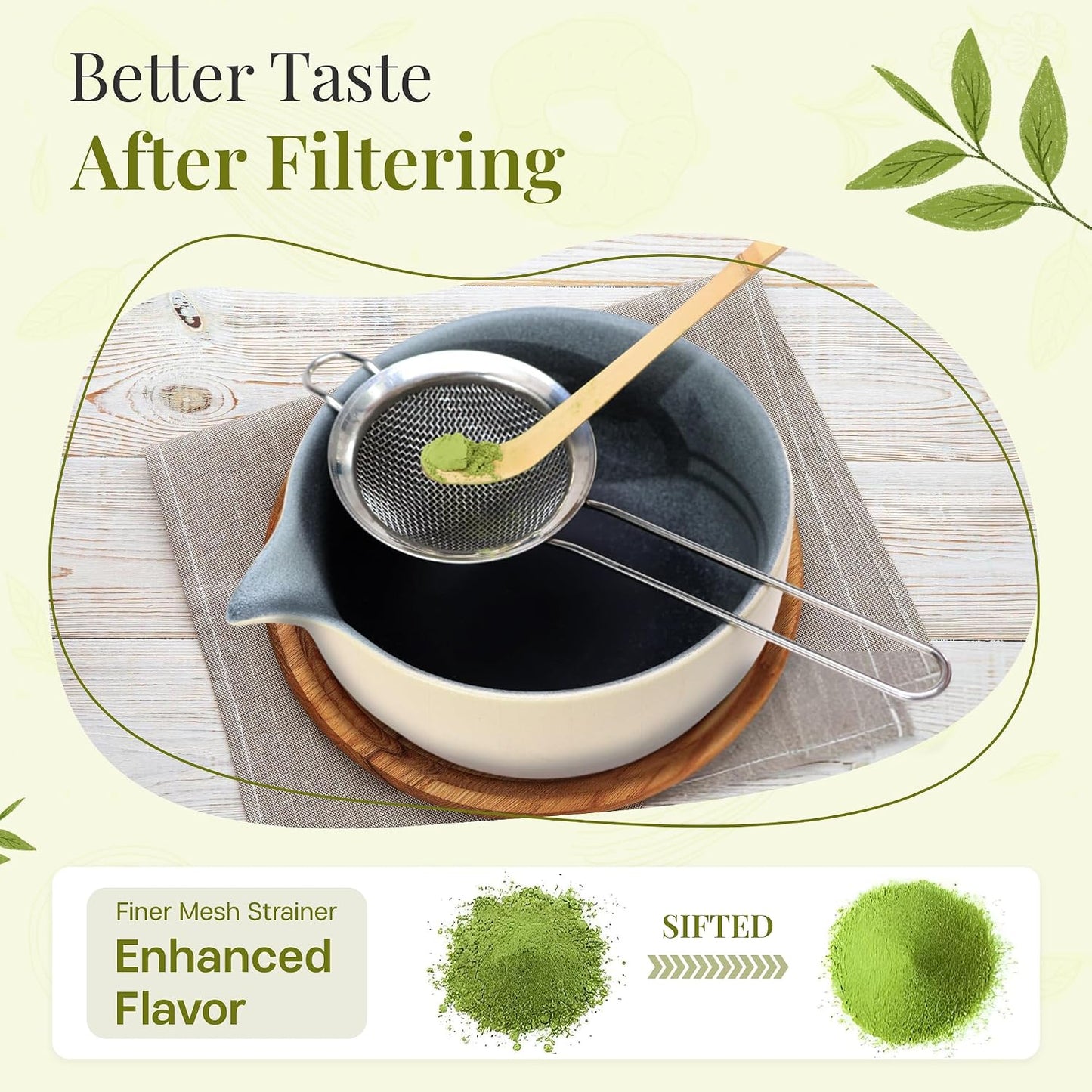 Matcha Whisk Set,includes Matcha Bowl,Matcha Whisk and Holder by Bamboo, Spout, Matcha Sifter Strainer Spoon Scoop Chasen Holder Towel- Perfect Japanese Matcha Set(8 Pcs Pink)