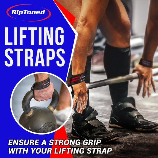 Rip Toned Performance Wrist Straps for Weightlifting – 23" Padded Lifting Straps for Men & Women – Cotton Gym Straps for Deadlifts, Strength Training, Bodybuilding & Powerlifting