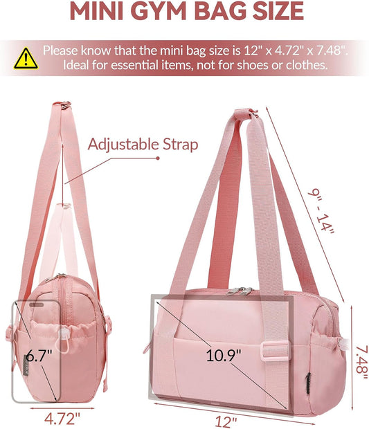 Small Gym Bag for Women Mini Duffle Bag with Wet Compartment, Lightweight Waterproof Cute Tote for Girls Workout Sport Travel