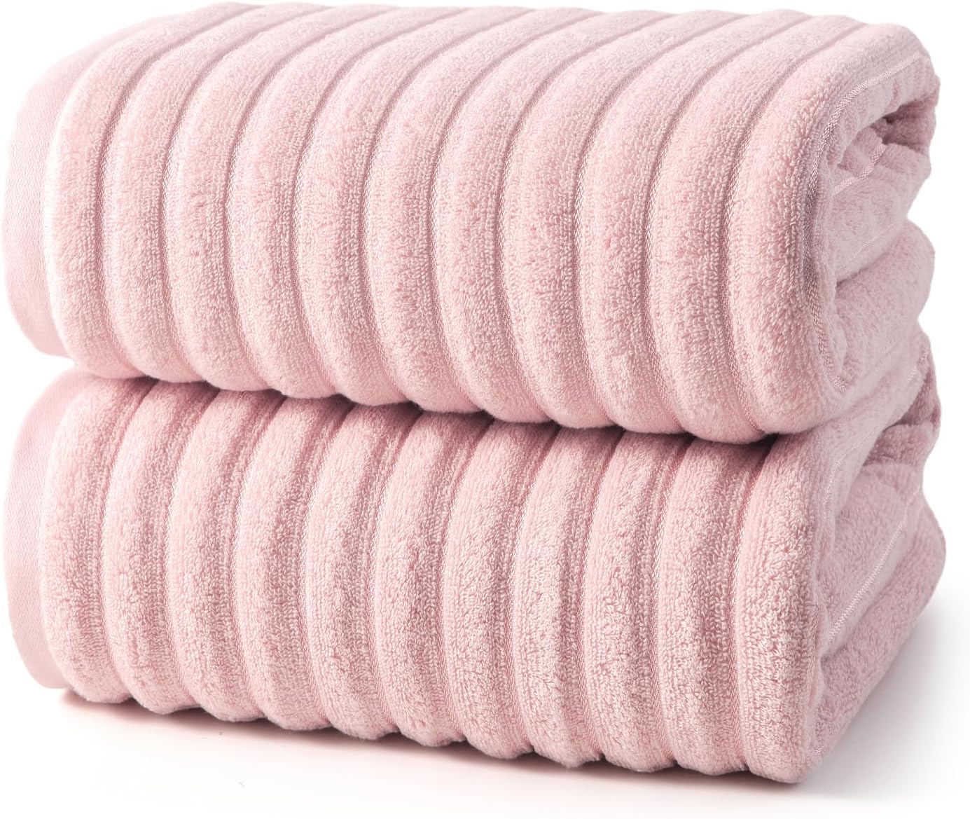 REDKISS 2Pack Large Bath Towels 31×63 inches, 100% Cotton, Super Soft and Absorbent, Quick-Dry Towels, Perfect for Bathroom,Plush Shower Towels-Pink