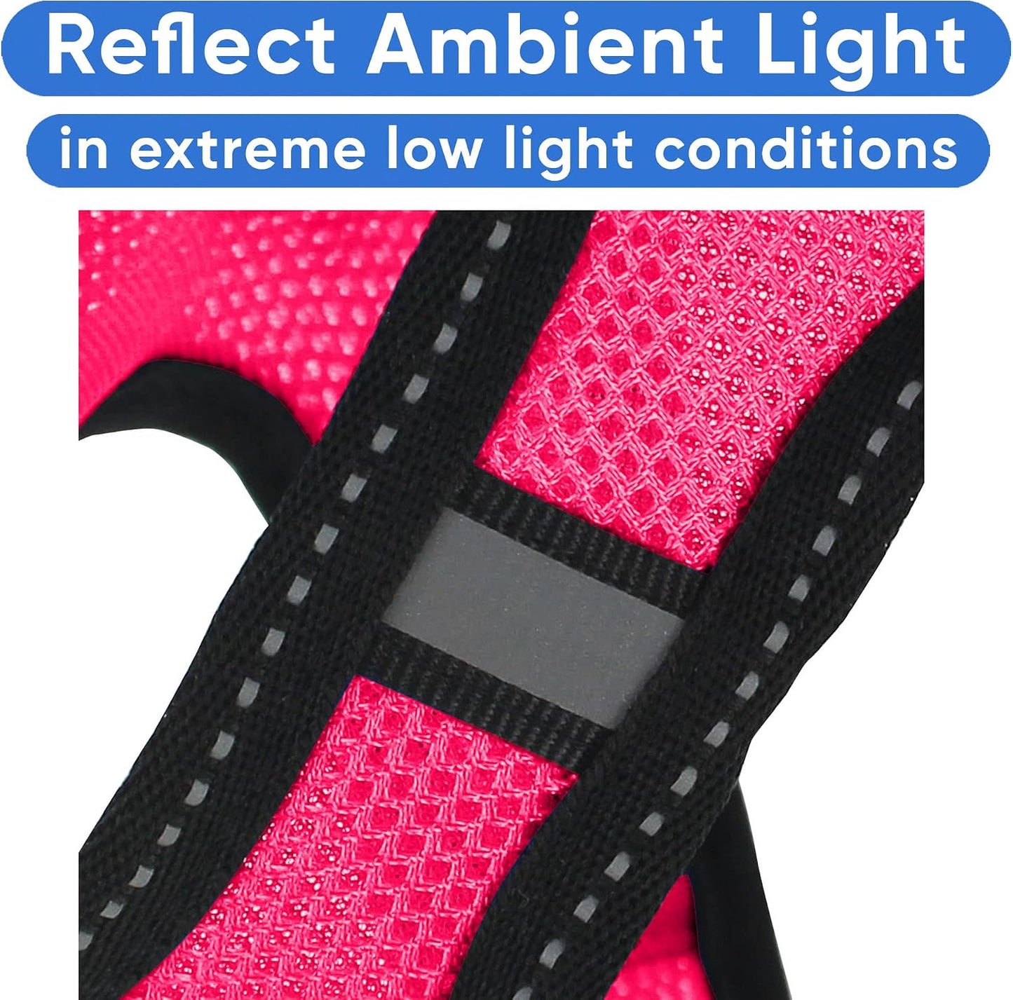 Pawtitas Dog Vest Harness Made with Breathable Air Mesh | All Weather Vest Harness for Extra Large Dogs with Quick-Release Buckle - Pink Mesh Dog Harness for Training and Walking Your Pet.