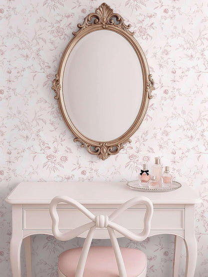 Ismoon Peel and Stick Wallpaper Floral Pink Stick on Wall Paper Vintage French Contact Paper for Cabinet Textured Removable Self Adhesive Wallpaper Vinyl Roll Shelf Deco, 17.3x78.7in