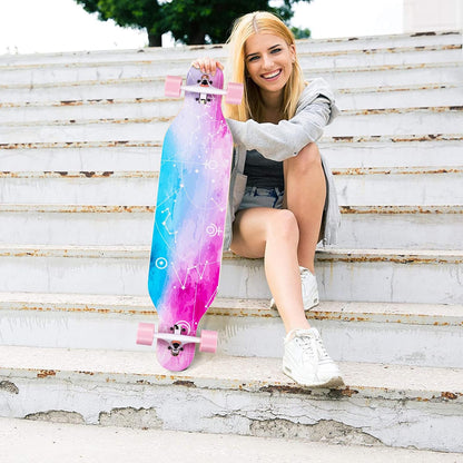 CLYCTIP 41 Inch Longboard Skateboard,9-Ply Maple,ABEC-11 Bearings,Complete Skateboard for Cruising, Carving, Downhill and Free-Style