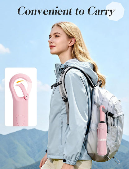 Seniny Umbrellas for Rain with Ring Buckle - Travel Umbrella Compact for Backpack, Car, Walking, Automatic UV Umbrella for Sun Protection, Small Portable & Folding Umbrellas for Windproof, Women Kids
