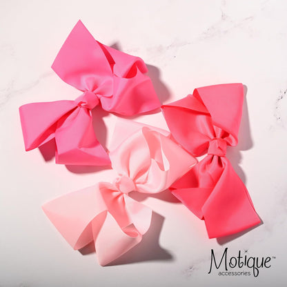 8 Inch Grosgrain Bow for Women and Girls (Light Pink)