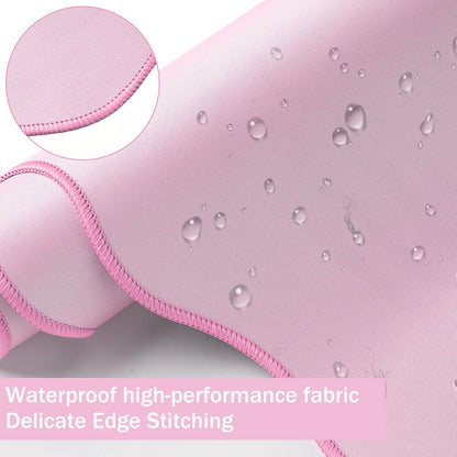 Sabary Scalloped Desk Mat Keyboard Mouse Pad Set Pink Large Cute Aesthetic Preppy Table mat Keyboard Wrist Rest Mouse Pad with Wrist Rest Coaster Ergonomic Non-Slip Waterproof Gaming Desk
