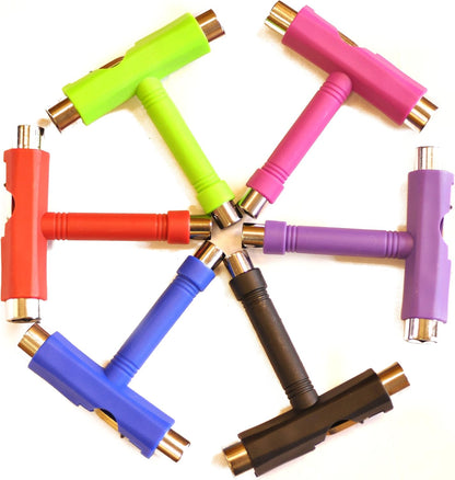 Ridge| All in 1 Multi-Function T Shape Tool for Skateboard Scooter Roller Skate Long Board - Pink