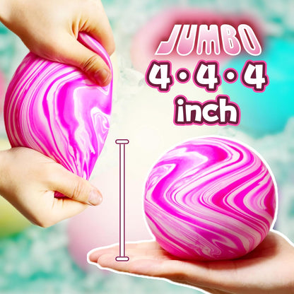 Giant Stretchy Stress Squeeze Balls - Squishy Toys for Kids - Stretch and Pull, Jumbo Stress Dough Ball, Novelty Squishy Fidget Squeeze Toys Gifts for Boys, Girls, Adults (Pink)