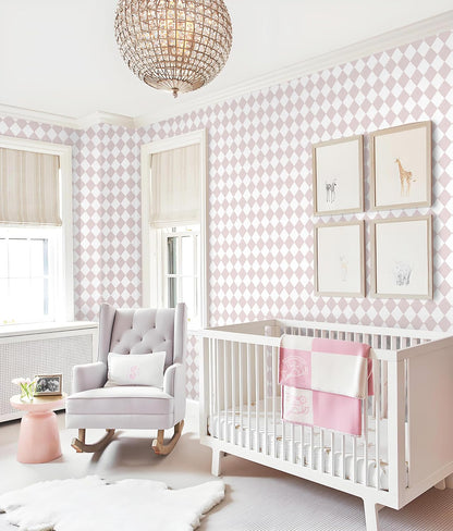 Safiyya Pink Wallpaper Geometric Checkered Peel and Stick Wallpaper Self Adhesive Removable Contact Paper Pink Check Wall Paper for Bedroom Nursery Room Cabinet 78.7"x 17.3"