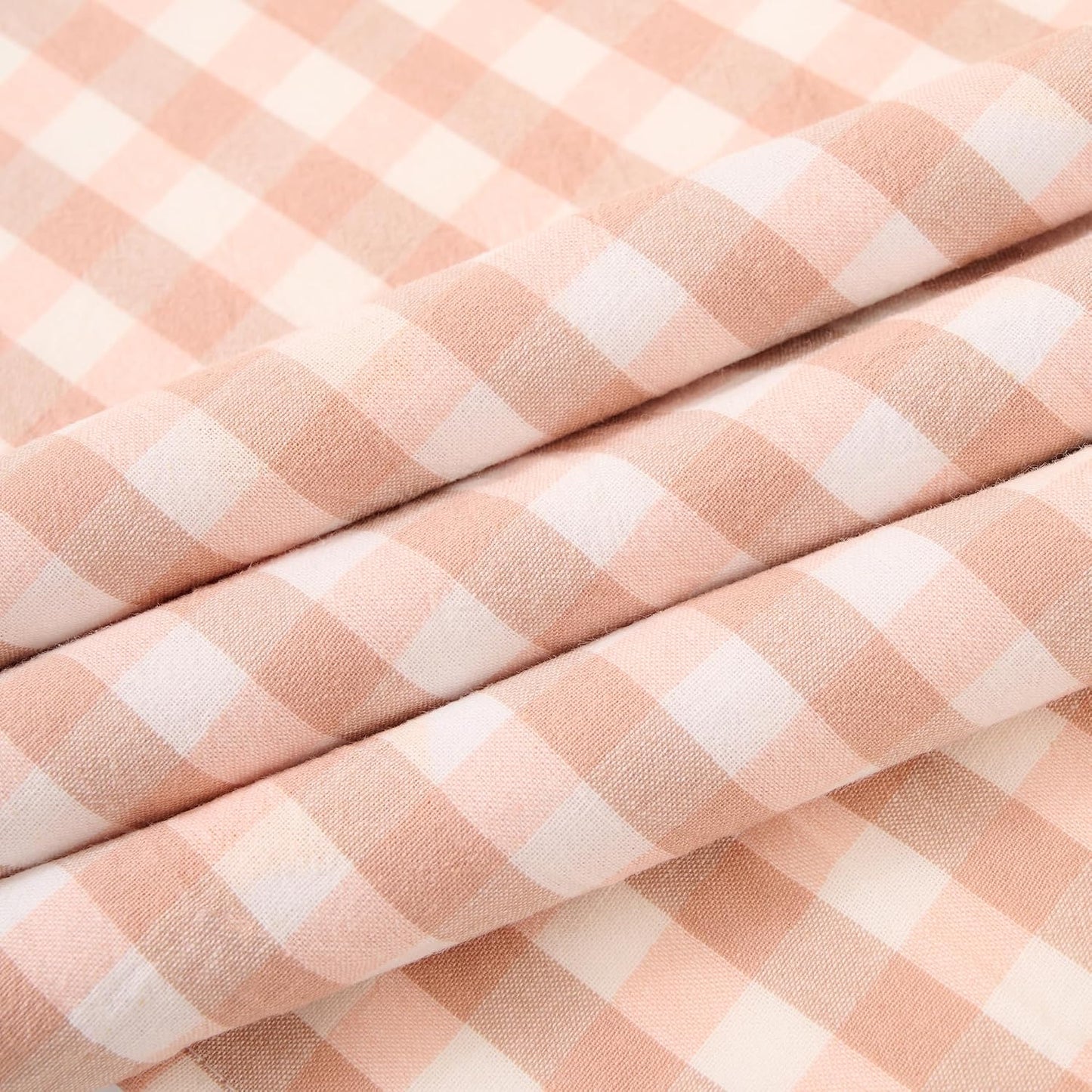 13" x 72" Plaid Gingham Ruffle Table Runner, Pinkish Brown Cotton Checkered Table Runner for Farmhouse, Party, Kitchen Decor