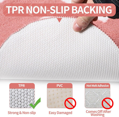 BSSN Get Naked Bath Mat, 16" x 24" Cute Pink Bathroom Rug, Ultra Absorbent Microfiber Tufted Bath Mat, Non-Slip & Machine Washable, Small Fun Aesthetic Decor Rug for Bathroom, Shower, Sink