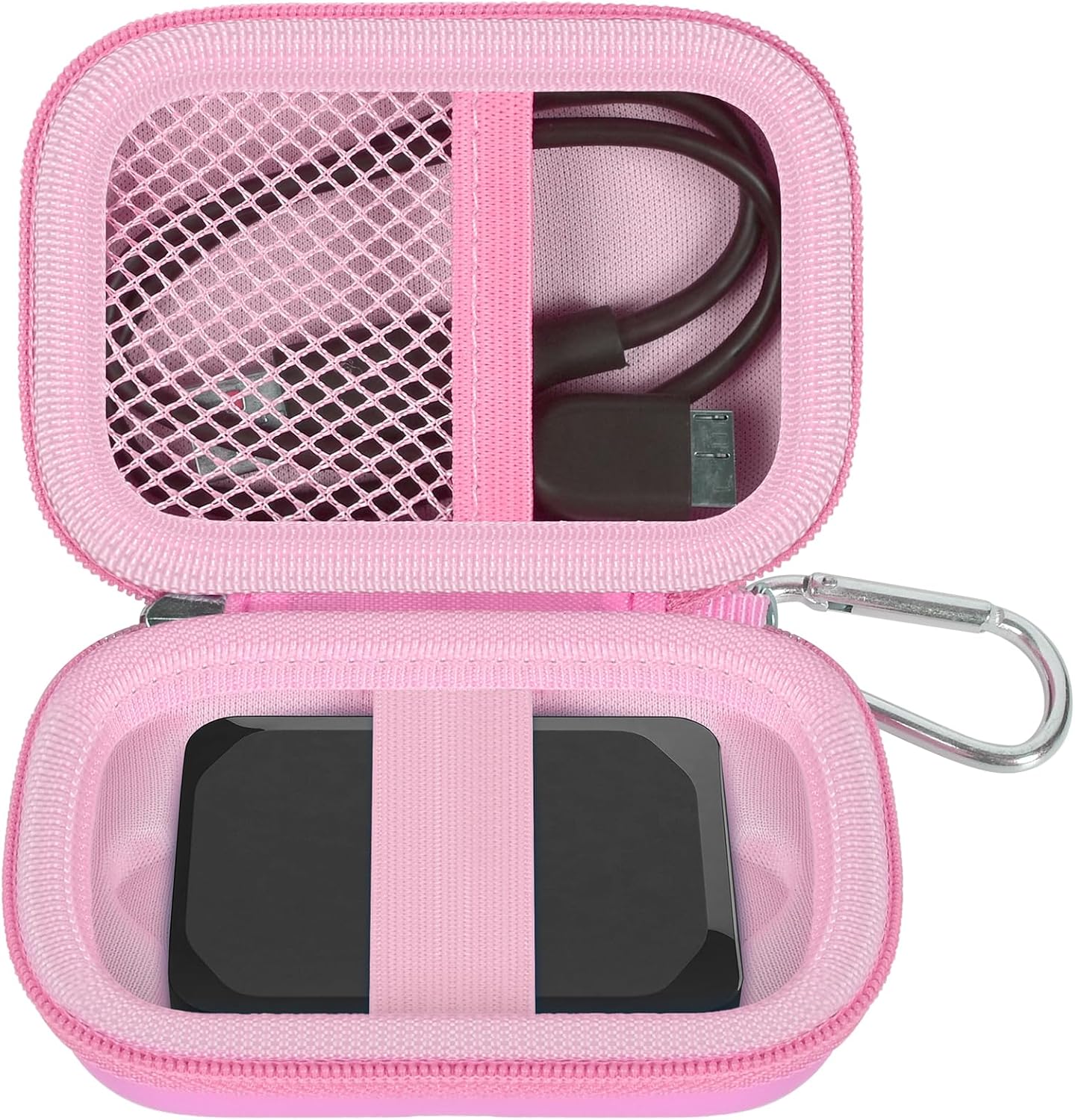 ANKHOH Carrying Case Compatible with Crucial X10/ X9 Pro 4TB/ 2TB/ 1TB Portable SSD, External Solid State Drive Hard Storage Holder Bag Fits for USB-C Cable (Box Only) (Pink)