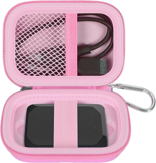 ANKHOH Carrying Case Compatible with Crucial X10/ X9 Pro 4TB/ 2TB/ 1TB Portable SSD, External Solid State Drive Hard Storage Holder Bag Fits for USB-C Cable (Box Only) (Pink)