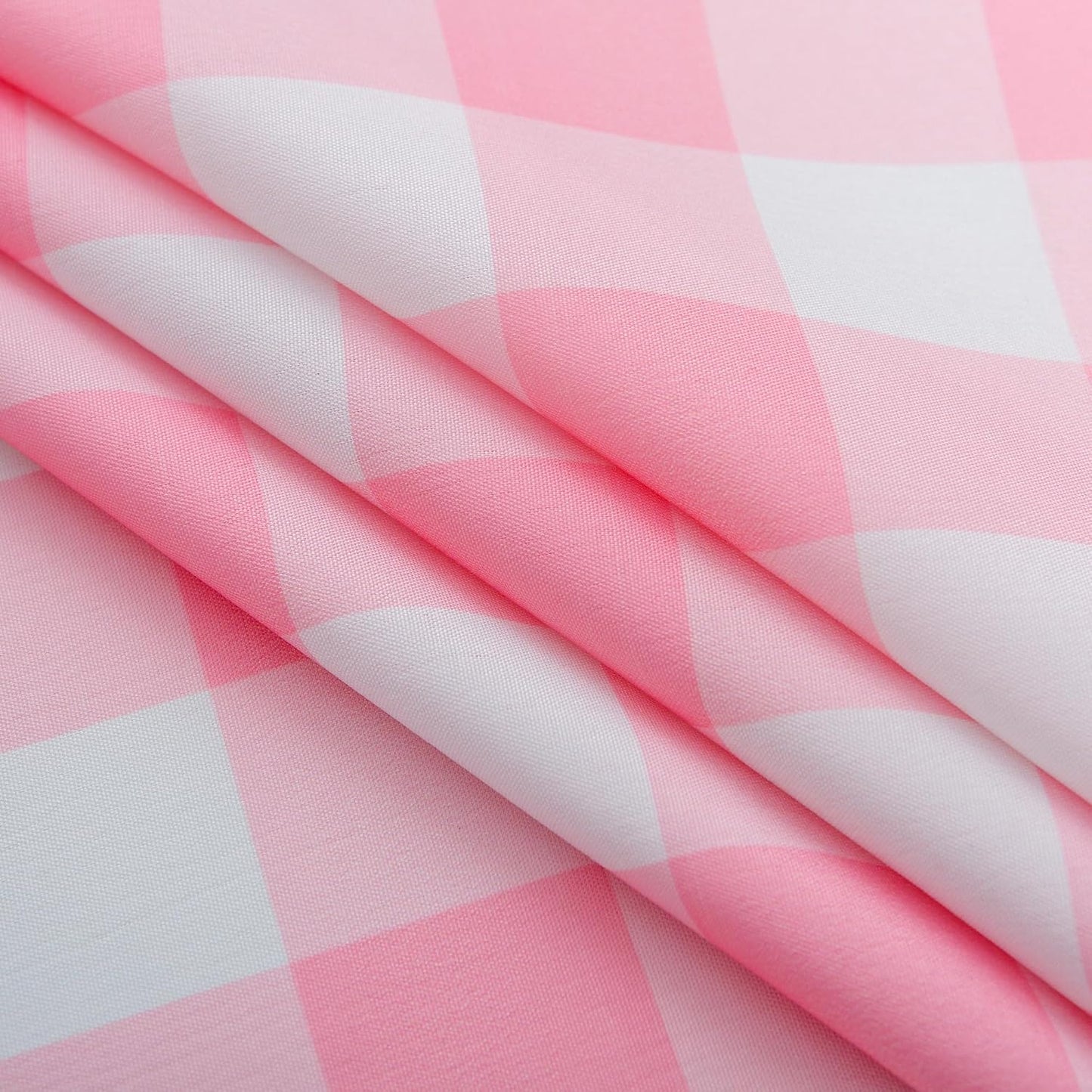 Pink Gingham Tablecloth Rectangle Table 60" X 120" - Oblong Polyester Pink and White Checkered Plaid Table Cover Reusable Water Resistant for Spring Valentine Summer Holiday Picnic Dinner Décor