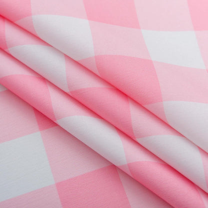 Pink Gingham Tablecloth Rectangle Table 60" X 120" - Oblong Polyester Pink and White Checkered Plaid Table Cover Reusable Water Resistant for Spring Valentine Summer Holiday Picnic Dinner Décor