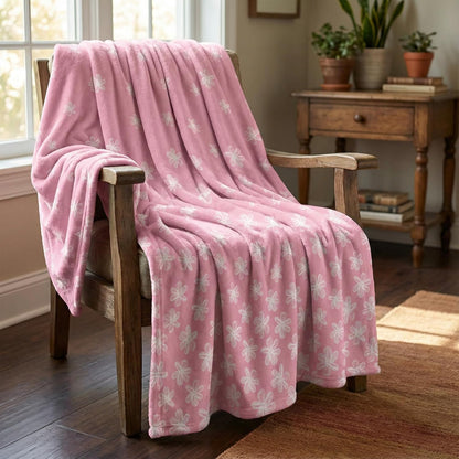 Horaldaily Spring Summer Flannel Blanket Throw, Pink Watercolor Painting Flowers Soft Fuzzy Plush Cozy Fleece Blankets for Couch Sofa Bed Lounging, Ideal Gifts for Kids Adults Wife Self, 50x60