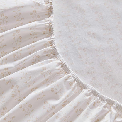 Martha Stewart - Queen Size Sheets Set, Crisp & Tailored Cooling Sheets w/a Naturally Smooth Cotton Percale Lightweight Feel - Bed Sheets with Matching Pillowcases & Fitted Sheet (Ditsy Vine Pink)