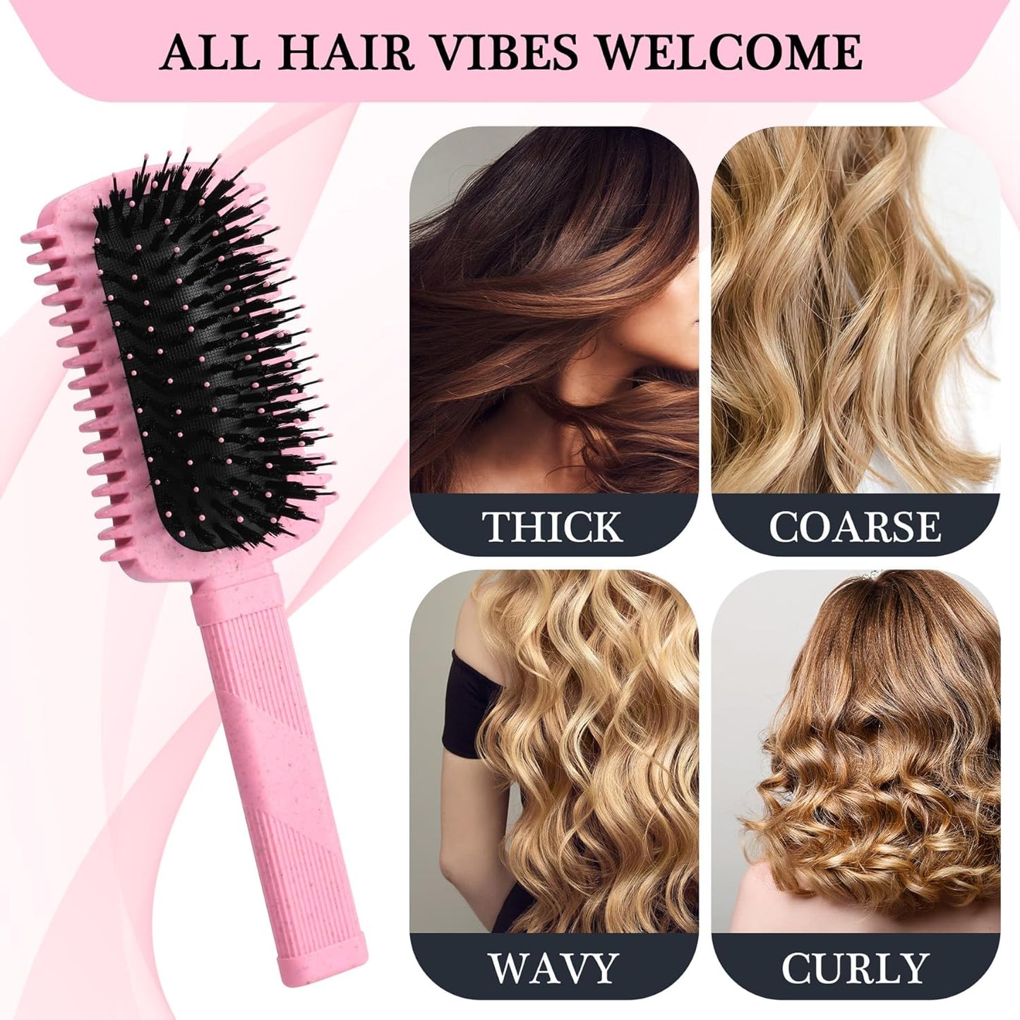 Auhrjomra Curl Defining Brush Pink, Volume Curly Hair Brush for Effortlessly Detangling Shaping and Styling Women's Curls, Waves & Coils, Curly Hair Products, Reduce Frizz