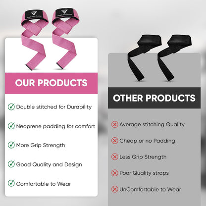 Weight Lifting Straps,Powerlifting Deadlifting, Anti Slip 60CM Hand Bar Grip, 5MM Neoprene Wrist Support, Heavy Duty Weightlifting Bodybuilding Workout