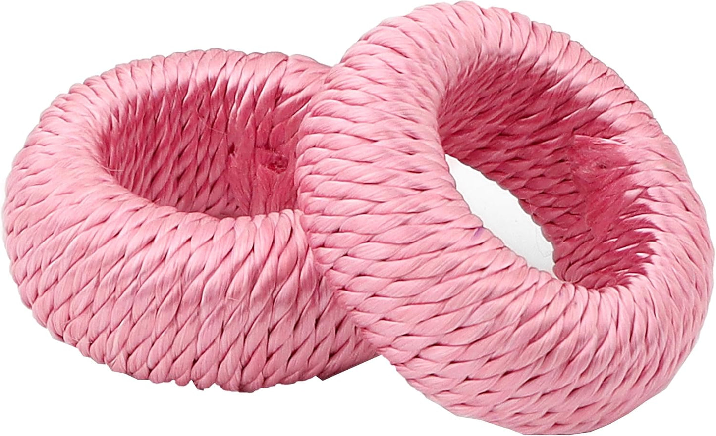 ALPHA Living HOME Napkin Rings for Dinner Table Set of 12 - Handmade Rayon Farmhouse Table Decor, Boho Chic Wedding Accessories, Holiday Party Decor, Dining Table Setting (Pink)