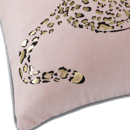 JWH Leopard Print Throw Pillow Cover Decorative Velvet Cushion Case Gold Foil Printing Lumbar Pillowcase for Bed Couch Chair Car 12x20 Inches Light Pink