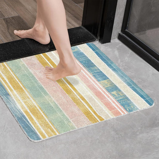 Loofah Shower Mat Bath Mat: 48x24 Inch Square Bath Mat for Inside Shower - Soft Non-Slip - Shower Safety Mat for Bathroom Wet Areas Stall Tub