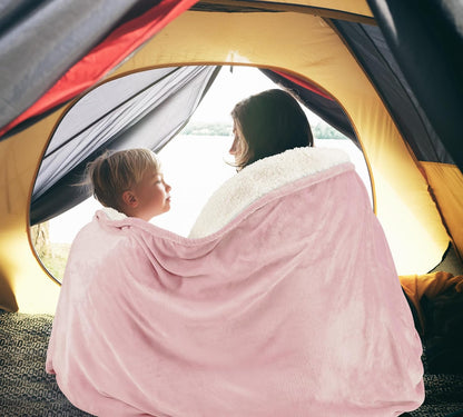 Utopia Bedding Sherpa Blanket Twin Size (Pink, 60x80 Inches) - Soft Lightweight Plush Fleece Reversible Winter Blanket for Bed, Sofa, Couch, Camping and Travel