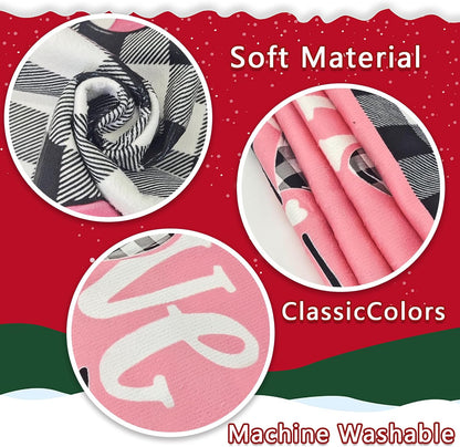 Valentines Day Decorations Kitchen Towels, 2Pcs Pink 24*15.7In Valentine Dish Towels With Love Heart Patterns Valentine Hand Towels Valentine's Day Towels Table Decor For Indoor Home Kitchen Decor