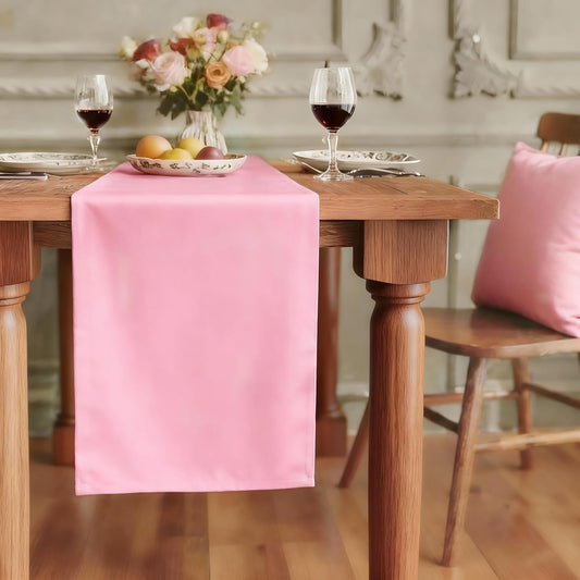 FOLINS&HOME Pink Table Runner 36 Inches Long - Decorative Waterproof 210GSM Runner Table Cloth, Washable & Reusable Table Runners for Dining, Wedding, Party, Kitchen & Everyday Decor, 12x36 Inch