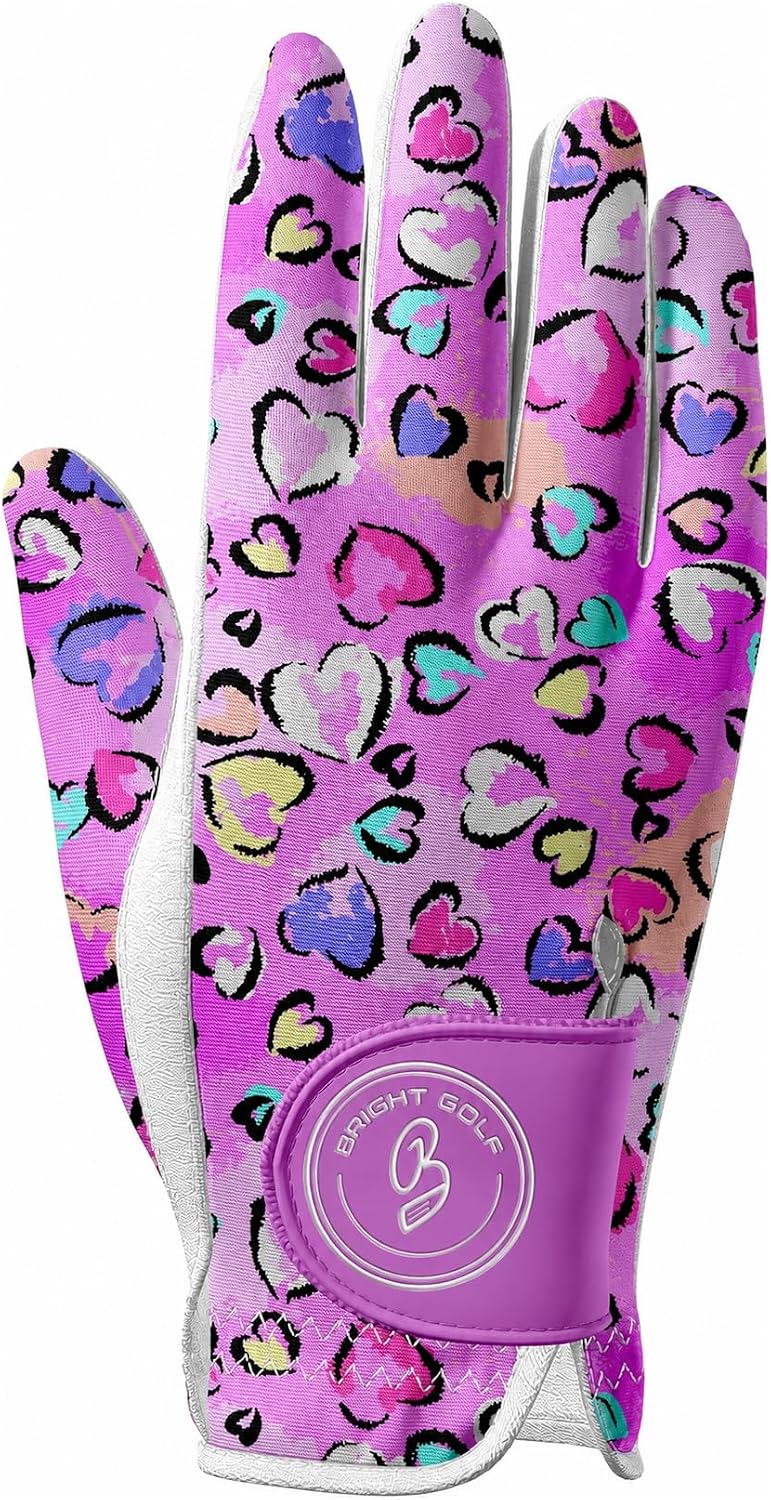 Ladies Golf Glove - Long-Lasting Premium Cabretta Leather Palm with Lightweight Breathable Lycra Back, Womens Golf Glove
