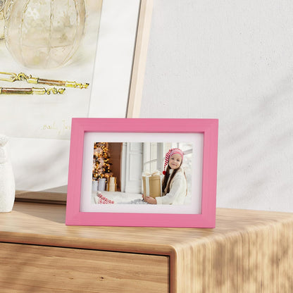 6x8 Picture Frame for Wall Hanging or Tabletop Display, Wall Mounting Horizontally or Vertically,Photo Frame with HD Plexiglass for Photos, Posters & Art Prints,Cherry Pink,Frame,2 Pack