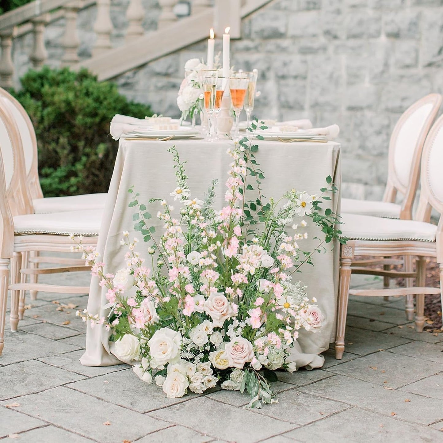 Delphinium Artificial Flowers and Eucalyptus Stems Combo, 6PCS Long Stem Faux Flowers for Tall Vase,Silk Larkspur for Engagement Party Wedding Baby Shower Home Seasonal Decoration(Light Pink)