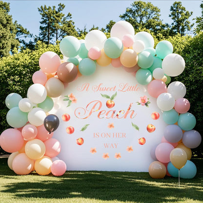 Usumz Peach Baby Shower Decal 'A Sweet Little Peach Is on Her Way' Wall Decal Pink Orange Contemporary Letter Print Plastic Indoor