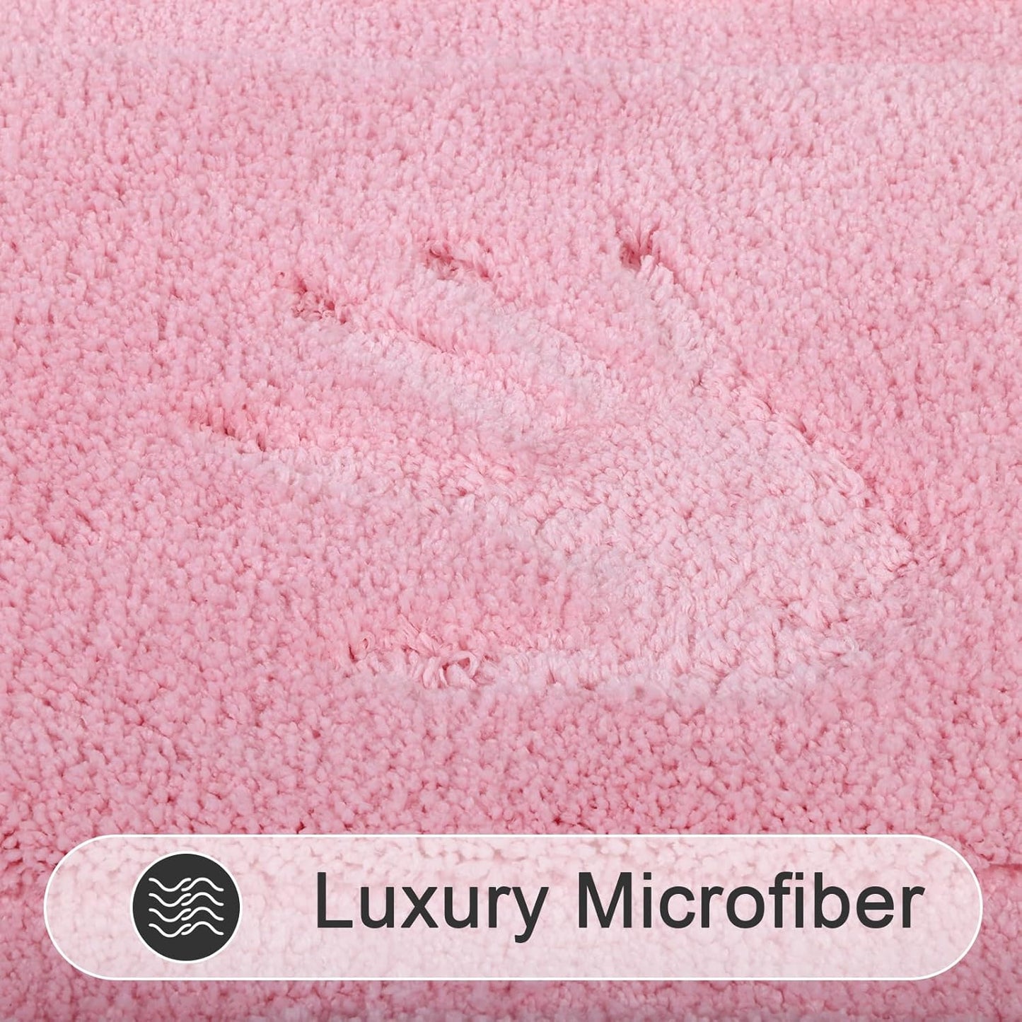 SHACOS Super Soft Small Bathroom Rugs 16x24 inch Non Slip Washable Bath Rugs Microfiber Bath Mats for Bathroom Floor Tub Shower Vanity Sink Decor Accessories, Pink 1'4" x 2'