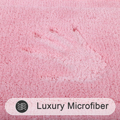 SHACOS Super Soft Small Bathroom Rugs 16x24 inch Non Slip Washable Bath Rugs Microfiber Bath Mats for Bathroom Floor Tub Shower Vanity Sink Decor Accessories, Pink 1'4" x 2'