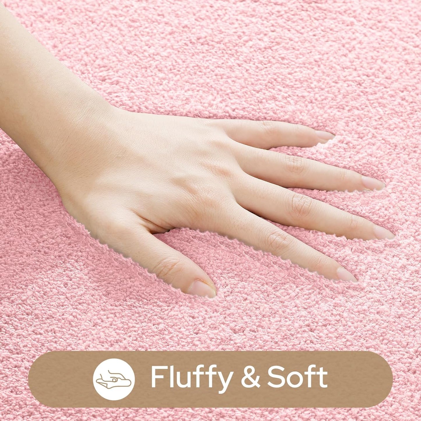 HOMEIDEAS Upgraded Bathroom Rugs Set 3 Piece, Ultra Soft Memory Foam Bath Mats, Super Absorbent Non Slip Washable U-Shaped Toilet Bath Rug (Light Pink, 17"x24"+20"x32"+U-Shaped 20"x24")