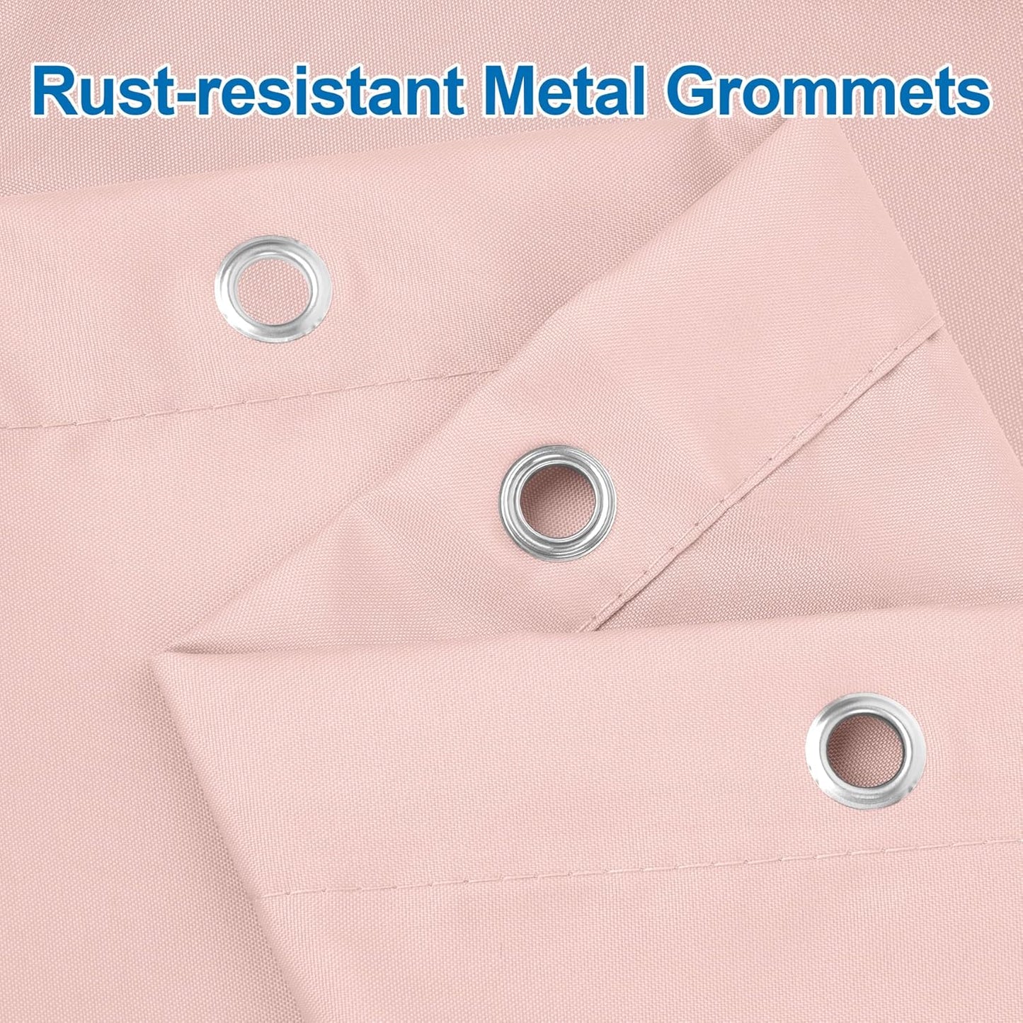 Amazer Blush Pink Shower Liner Cloth Waterproof, Soft Blush Pink Shower Curtain Liner Fabric with Weighted Stones, Washable Shower Curtain and Liner 2-in-1, 12 Grommet Holes, 72 x 72 Inches