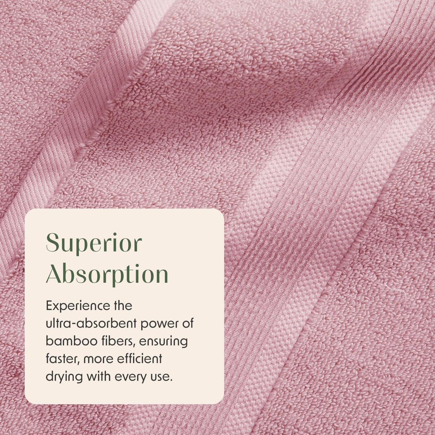 Springtree Home Luxury Bamboo Rayon Hand Towel Set of 6 | 35% Bamboo Rayon - 65% Zero Twist Cotton, Ultra Soft, Highly Absorbent, Oeko-TEX Standard 100 Certified | Luxury Bathroom Towels| Pink Shadow