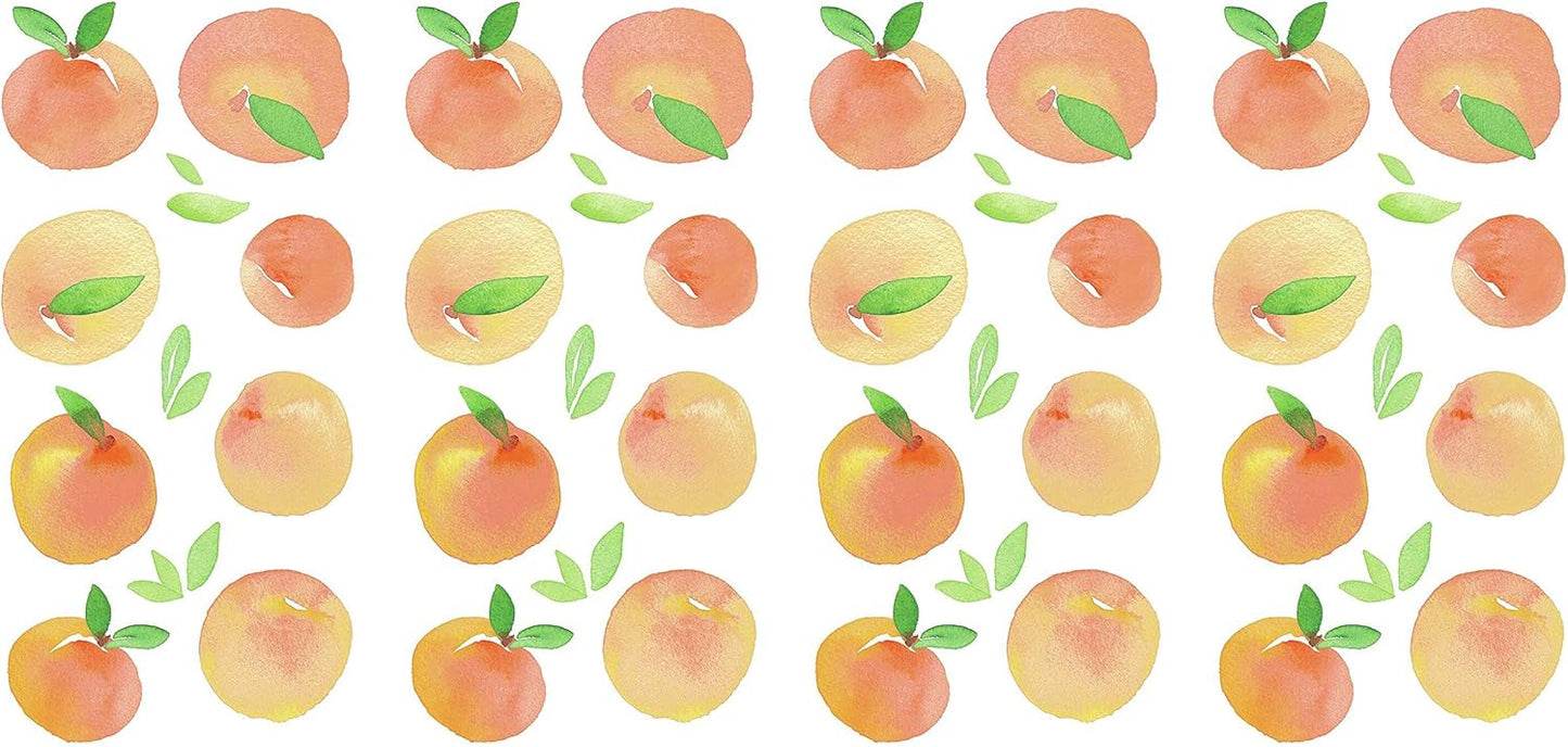 RoomMates RMK4583SCS Sweet Peaches Peel and Stick Wall Decals, Peach, Orange, Yellow, Green