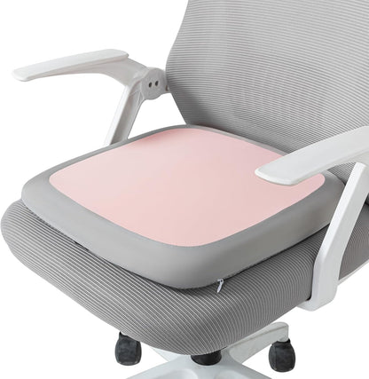 SheRest Office Chair Cushion with Straps, Memory Foam Seat Cushion with Removable Cover, Suitable for Office Chairs, Car Seats, and Airplane Seats, Pink, Large