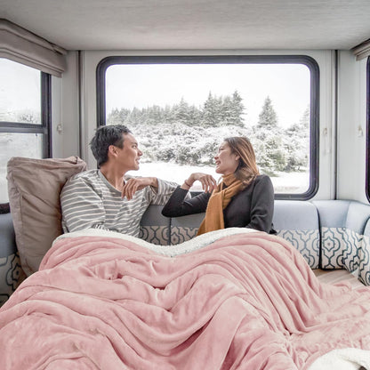 Utopia Bedding Sherpa Blanket Full Size (Pink, 90x84 Inches) - Soft Lightweight Plush Fleece Reversible Blanket for Bed, Sofa, Couch, Camping and Travel