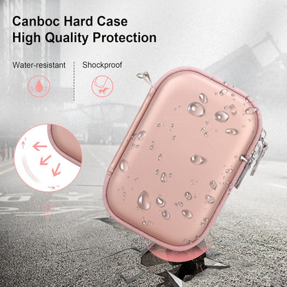 Canboc Hard Case for UnionSine 250GB 320GB 500GB 750GB 1TB 2TB Ultra Slim Portable External Hard Drive HDD, Zipper Mesh Bag fit Flash Drives, USB Cable, SD Card, Rose Gold