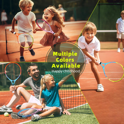 17"-23" Kids Tennis Racket for Aged 2-9, Lightweight and Durable, Including 1 Toddler Tennis Racket and 1 Replacement Grip Tapes