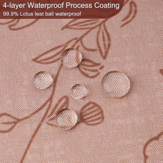 Pink Terracotta Floral Shower Curtain, Lightweight Faux Linen Bathroom Curtains, Vintage Grandmillennial French Country Farmhouse Decor (Terracotta