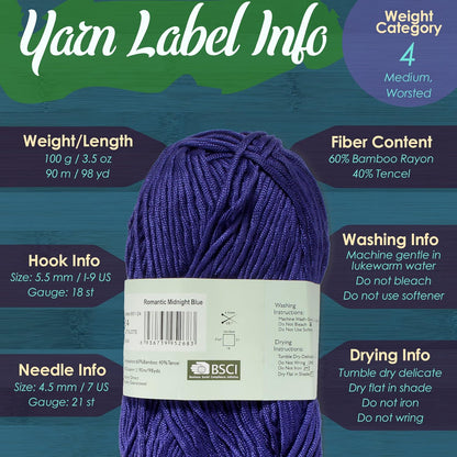JubileeYarn Delightfully Bold Yarn - 100g/Skein Worsted Bamboo Rayon - Pastel Pink - 4 Skeins