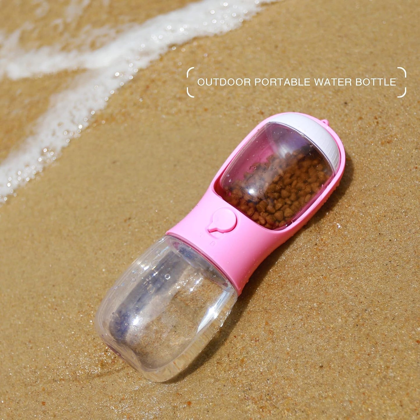 Dog Water Bottle with Food Container, Portable Leak Proof Pet Water Dispenser for Walking Hiking Travel, Puppy Essentials Accessories for Small Large Dogs, Dog Gifts (10oz/15oz/19oz)