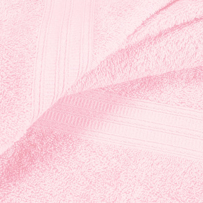 BOUTIQUO 6 Pack Cotton Towel Set, Contains 2 Bath Towels 27x54 inch, 2 Hand Towels 16x24 inch & 2 Wash Coths 12x12 inch, Ideal Everyday use, Ultra Soft Compact & Lightweight - Pink